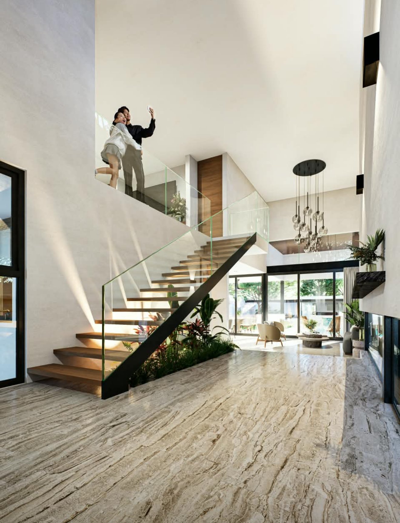 La Reserva — double-height foyer